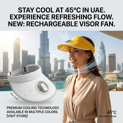 Rechargeable Cooling Fan Sun Visor Cap – USB Rechargeable | UV Protection | Adjustable